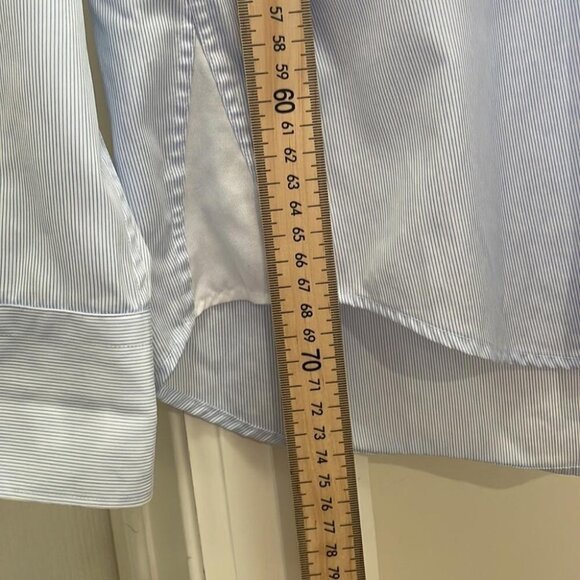 Hugo Boss Classic Business Casual Pinstriped Long Sleeve Button Down Blue - 39 - Picture 6 of 15